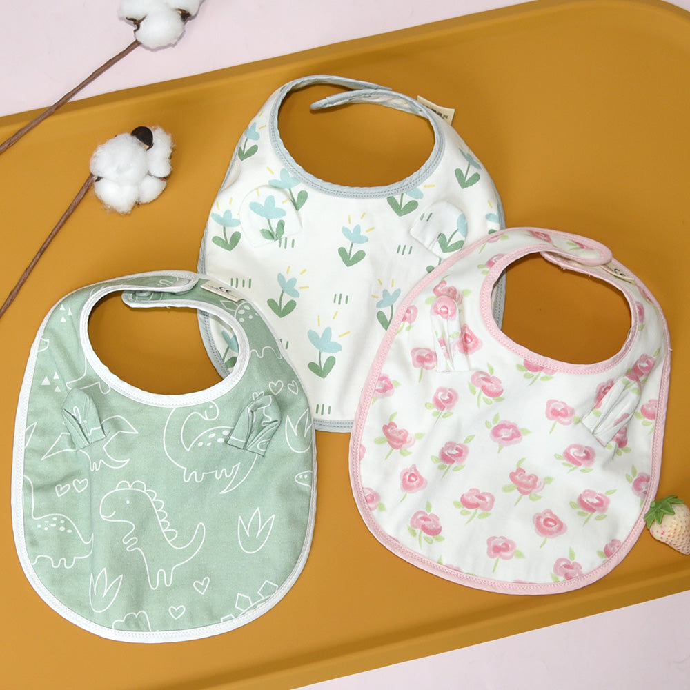 Baby Cotton Bib - 3 Pack