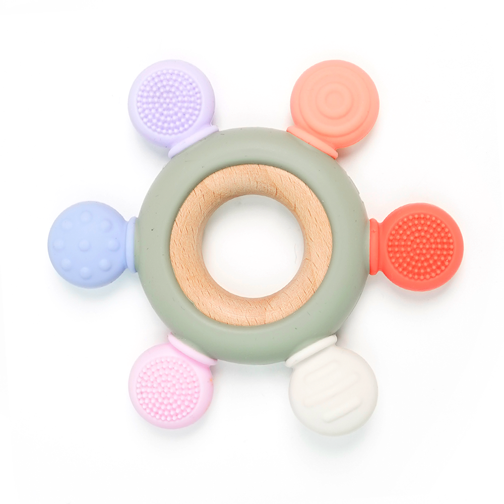 Baby Teething Toys with Wooden Ring